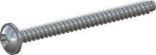 STP380500600S, Screw for Plastic, STP38 5.0x60.0 - T25, steel, hardened, zinc-plated 5-7 µm, baked, blue / transparent passivated