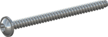 STP380500650S, Screw for Plastic, STP38 5.0x65.0 - T25, steel, hardened, zinc-plated 5-7 µm, baked, blue / transparent passivated