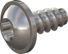 STP380600130C, Screw for Plastic, STP38 6.0x13.0 - T30, stainless-steel A4, 1.4578, bright, pickled and passivated