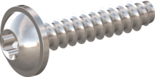 STP380600280C, Screw for Plastic, STP38 6.0x28.0 - T30, stainless-steel A4, 1.4578, bright, pickled and passivated