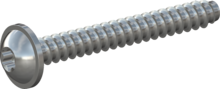 STP380800650S, Screw for Plastic, STP38 8.0x65.0 - T40, steel, hardened, zinc-plated 5-7 µm, baked, blue / transparent passivated