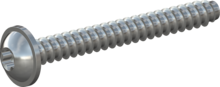 STP380800700S, Screw for Plastic, STP38 8.0x70.0 - T40, steel, hardened, zinc-plated 5-7 µm, baked, blue / transparent passivated