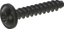 STP38A0180100B, Šroub pro termoplasty, STP38A 1.8x10.0 - T6, Temperovaná ocel, ZiNi černá-pasivovaná+temperovaná+utěsněná