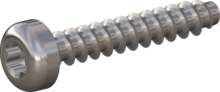 STP390120070E, Screw for Plastic, STP39 1.2x7.0 - T3, stainless-steel A2, 1.4567, bright, pickled and passivated