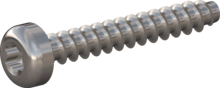 STP390120080E, Screw for Plastic, STP39 1.2x8.0 - T3, stainless-steel A2, 1.4567, bright, pickled and passivated
