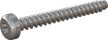 STP390140120E, Screw for Plastic, STP39 1.4x12.0 - T3, stainless-steel A2, 1.4567, bright, pickled and passivated