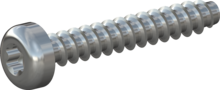 STP390160100S, Screw for Plastic, STP39 1.6x10.0 - T5, steel, hardened, zinc-plated 5-7 µm, baked, blue / transparent passivated
