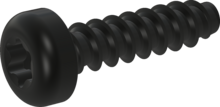 STP390180070B, Schraube für Thermoplaste, STP39 1.8x7.0 - T6, Stahl, vergütet, ZnNi min. 5µm, schwarz passiviert, getempert, versiegelt