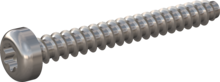 STP390180150E, Screw for Plastic, STP39 1.8x15.0 - T6, stainless-steel A2, 1.4567, bright, pickled and passivated