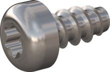 STP390200040E, Screw for Plastic, STP39 2.0x4.0 - T6, stainless-steel A2, 1.4567, bright, pickled and passivated
