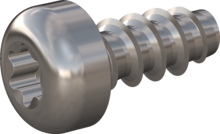 STP390200045E, Screw for Plastic, STP39 2.0x4.5 - T6, stainless-steel A2, 1.4567, bright, pickled and passivated
