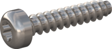 STP390200100E, Screw for Plastic, STP39 2.0x10.0 - T6, stainless-steel A2, 1.4567, bright, pickled and passivated