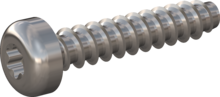 STP390220110E, Screw for Plastic, STP39 2.2x11.0 - T6, stainless-steel A2, 1.4567, bright, pickled and passivated