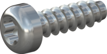 Screw for Plastic, STP39 2.5x8.0 - T8, steel, hardened, zinc-plated 5-7 µm, baked, blue / transparent passivated