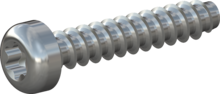 STP390250130S, Screw for Plastic, STP39 2.5x13.0 - T8, steel, hardened, zinc-plated 5-7 µm, baked, blue / transparent passivated