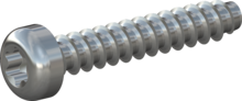 STP390250140S, Screw for Plastic, STP39 2.5x14.0 - T8, steel, hardened, zinc-plated 5-7 µm, baked, blue / transparent passivated