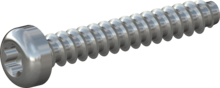 STP390250160S, Screw for Plastic, STP39 2.5x16.0 - T8, steel, hardened, zinc-plated 5-7 µm, baked, blue / transparent passivated