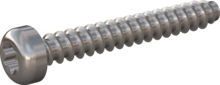 STP390250180C, Screw for Plastic, STP39 2.5x18.0 - T8, stainless-steel A4, 1.4578, bright, pickled and passivated