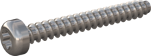 STP390250200E, Screw for Plastic, STP39 2.5x20.0 - T8, stainless-steel A2, 1.4567, bright, pickled and passivated