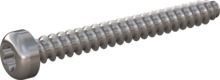 STP390250220E, Screw for Plastic, STP39 2.5x22.0 - T8, stainless-steel A2, 1.4567, bright, pickled and passivated