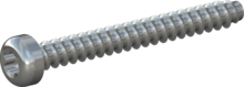 STP390250220S, Screw for Plastic, STP39 2.5x22.0 - T8, steel, hardened, zinc-plated 5-7 µm, baked, blue / transparent passivated