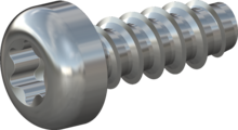 Screw for Plastic, STP39 3.0x8.0 - T10, steel, hardened, zinc-plated 5-7 µm, baked, blue / transparent passivated