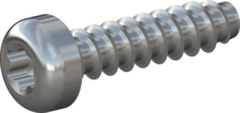 Schraube für Thermoplaste, STP39 3.0x12.0 - T10, Stahl, vergütet, verzinkt 5-7 µm, getempert, blau / transparent passiviert