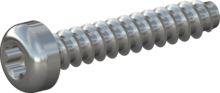 Screw for Plastic, STP39 3.0x16.0 - T10, steel, hardened, zinc-plated 5-7 µm, baked, blue / transparent passivated