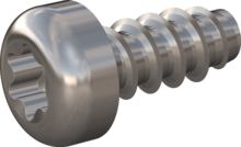 STP390350080C, Screw for Plastic, STP39 3.5x8.0 - T15, stainless-steel A4, 1.4578, bright, pickled and passivated