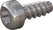 STP390400100C, Screw for Plastic, STP39 4.0x10.0 - T20, stainless-steel A4, 1.4578, bright, pickled and passivated