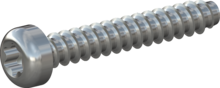 STP390400250S, Screw for Plastic, STP39 4.0x25.0 - T20, steel, hardened, zinc-plated 5-7 µm, baked, blue / transparent passivated
