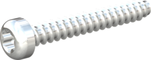 STP390400280S, Screw for Plastic, STP39 4.0x28.0 - T20, steel, hardened, zinc-plated 5-7 µm, baked, blue / transparent passivated