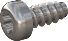 STP390450100E, Screw for Plastic, STP39 4.5x10.0 - T20, stainless-steel A2, 1.4567, bright, pickled and passivated