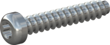 STP390450250S, Screw for Plastic, STP39 4.5x25.0 - T20, steel, hardened, zinc-plated 5-7 µm, baked, blue / transparent passivated