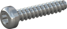 STP390500250S, Screw for Plastic, STP39 5.0x25.0 - T25, steel, hardened, zinc-plated 5-7 µm, baked, blue / transparent passivated