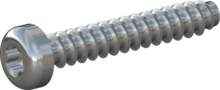 STP390500300S, Screw for Plastic, STP39 5.0x30.0 - T25, steel, hardened, zinc-plated 5-7 µm, baked, blue / transparent passivated