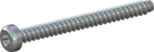 STP390500550S, Screw for Plastic, STP39 5.0x55.0 - T25, steel, hardened, zinc-plated 5-7 µm, baked, blue / transparent passivated