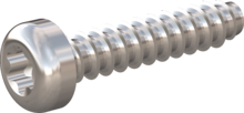 STP390600280E, Screw for Plastic, STP39 6.0x28.0 - T30, stainless-steel A2, 1.4567, bright, pickled and passivated
