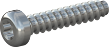 STP390600300S, Screw for Plastic, STP39 6.0x30.0 - T30, steel, hardened, zinc-plated 5-7 µm, baked, blue / transparent passivated