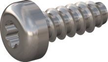 STP390700180E, Screw for Plastic, STP39 7.0x18.0 - T30, stainless-steel A2, 1.4567, bright, pickled and passivated