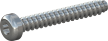 STP390700500S, Screw for Plastic, STP39 7.0x50.0 - T30, steel, hardened, zinc-plated 5-7 µm, baked, blue / transparent passivated