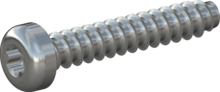 STP390800450S, Screw for Plastic, STP39 8.0x45.0 - T40, steel, hardened, zinc-plated 5-7 µm, baked, blue / transparent passivated