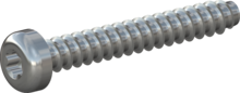 STP390800550S, Screw for Plastic, STP39 8.0x55.0 - T40, steel, hardened, zinc-plated 5-7 µm, baked, blue / transparent passivated