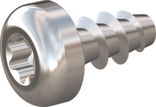 STP39A0200040E, Screw for Plastic, STP39A 2.0x4.0 - T6, stainless-steel A2, 1.4567, bright, pickled and passivated