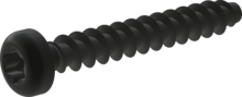 STP39A0250170B, vis pour thermoplastique, STP39A 2.5x17.0 - T8, Acier,trempé et revenu, Zinc Nickel passivé noir, trempée, scéllée