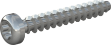 STP39A0250170S, Śruba do tworzyw sztucznych, STP39A 2.5x17.0 - T8, Stal, hartowana, Ocynkowana 5-7 µm, temperowana, pasywowana na niebiesko