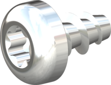 STP39A0300050S, Screw for Plastic, STP39A 3.0x5.0 - T10, steel, hardened, zinc-plated 5-7 µm, baked, blue / transparent passivated