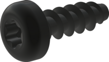 STP39A0300090B, Schraube für Thermoplaste, STP39A 3.0x9.0 - T10, Stahl, vergütet, ZnNi min. 5µm, schwarz passiviert, getempert, versiegelt