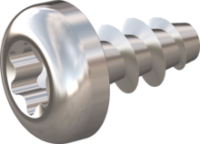 STP39A0400080C, Screw for Plastic, STP39A 4.0x8.0 - T20, stainless-steel A4, 1.4578, bright, pickled and passivated