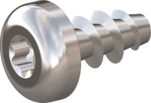 STP39A0600120E, Screw for Plastic, STP39A 6.0x12.0 - T25, stainless-steel A2, 1.4567, bright, pickled and passivated